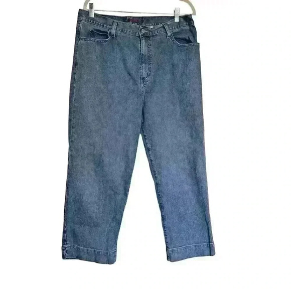 Eddie‎ Bauer Sz 16 Tall Cropped Jeans Fall Casual Work Appropriate - Picture 1 of 9